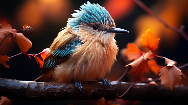 Bird Preening its Feathers