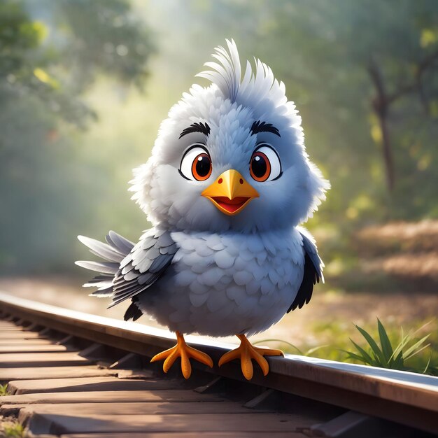 Foto bird rail illustration ai generative