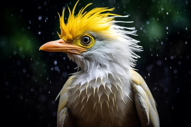 Bird in rain