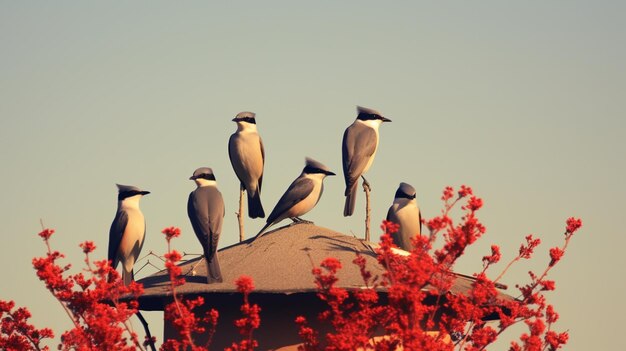 Photo bird roosting and nesting habits