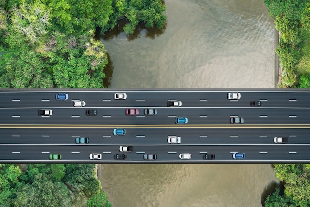 Bird's eye view of bridge