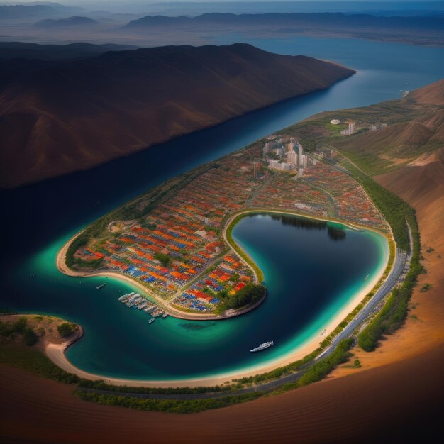 A bird's eye view of the island of komodo