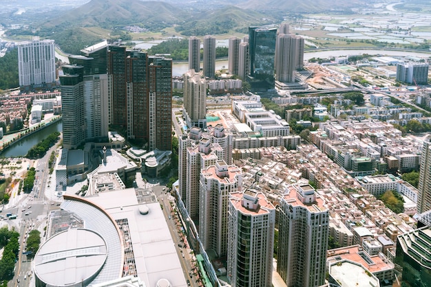 Una vista a volo d'uccello di shenzhen, cina