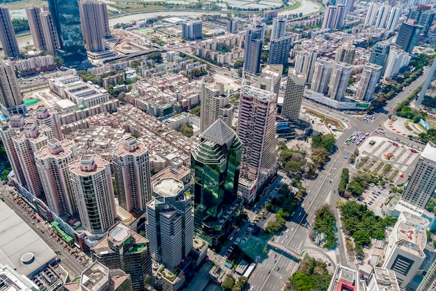 Bird's eye view of the urban architectural in Shenzhen