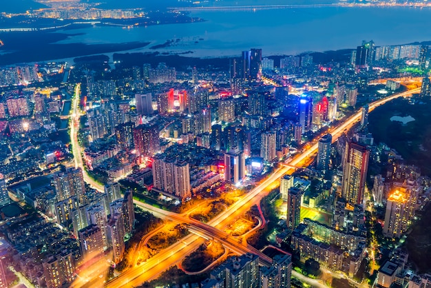 bird's eye view of the urban architectural  in Shenzhen