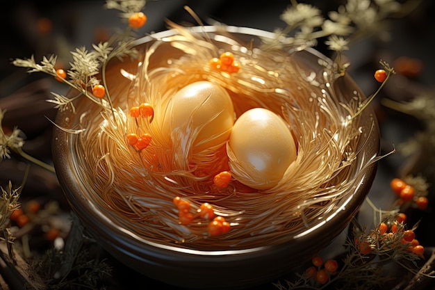 Bird's Nest Soup Discover the delicacy of bird's nest prepared in a nourishing and exquisite soupGenerated with AI