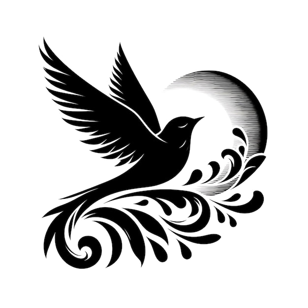 Photo bird silhouette illustration
