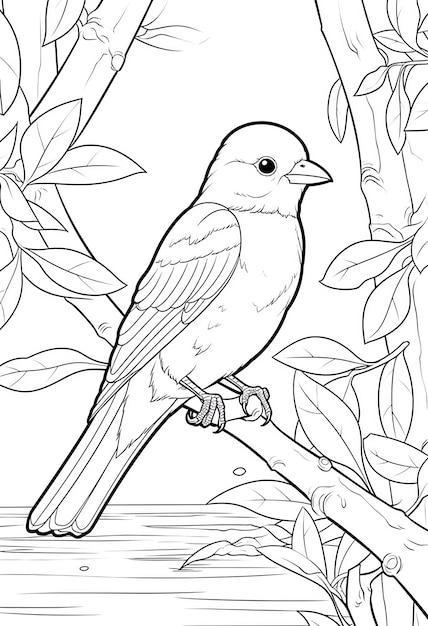 A bird sitting on a branch