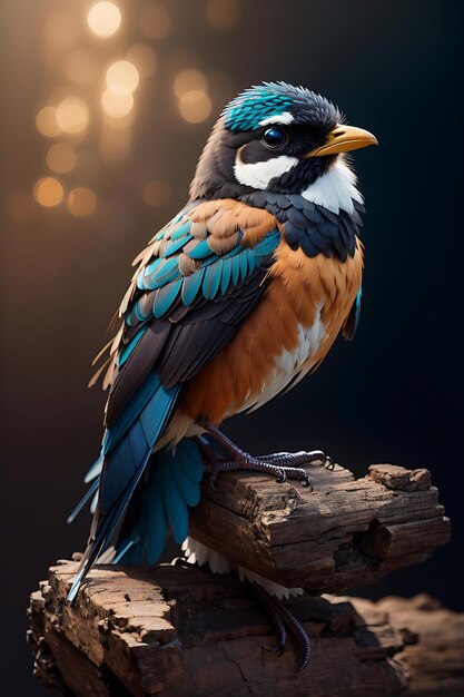 A bird sitting on a log AI Generated