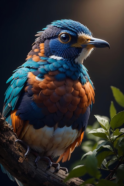 A bird sitting on a log AI Generated