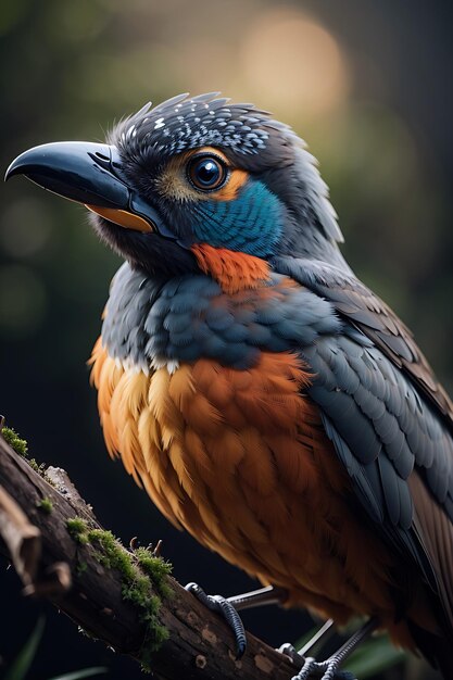 A bird sitting on a log AI Generated