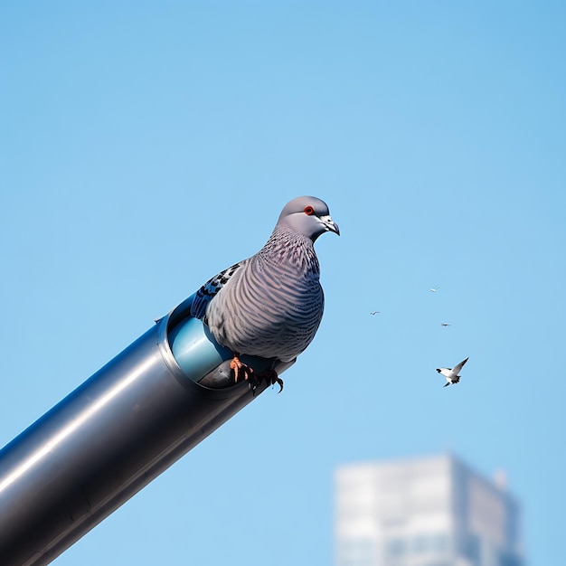 Bird sitting on a pole ai generated