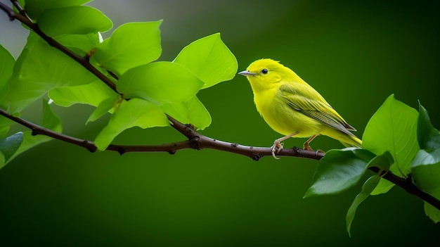 A bird sitting on top of a green leaf biodiversity colorful background