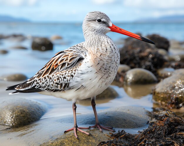 Photo a bird standing on rocks