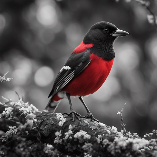 木に立って、自然の背景を見ている鳥