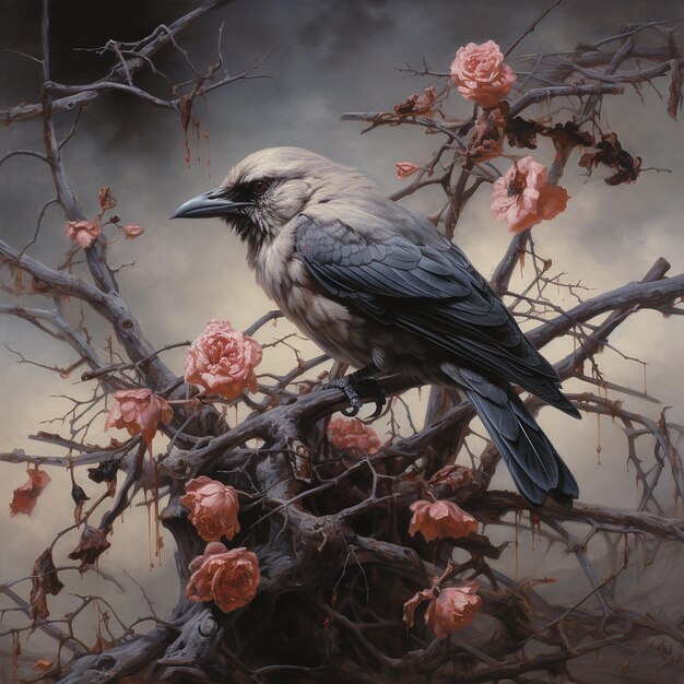 A bird in a thorn tree