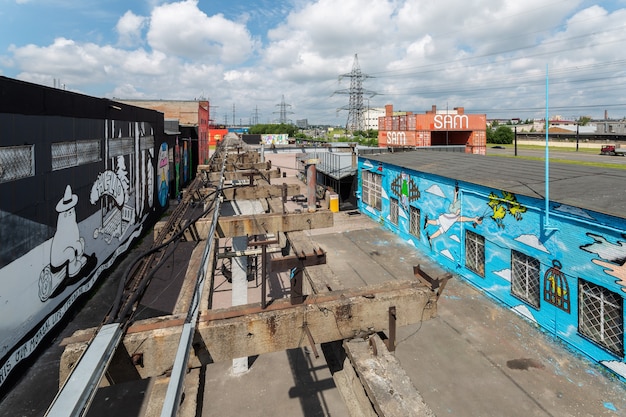 bird view on the open air street art museum