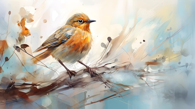 bird water color artwork