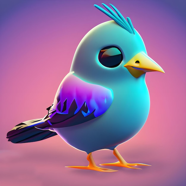 A bird with a blue beak and purple feathers on it's face.