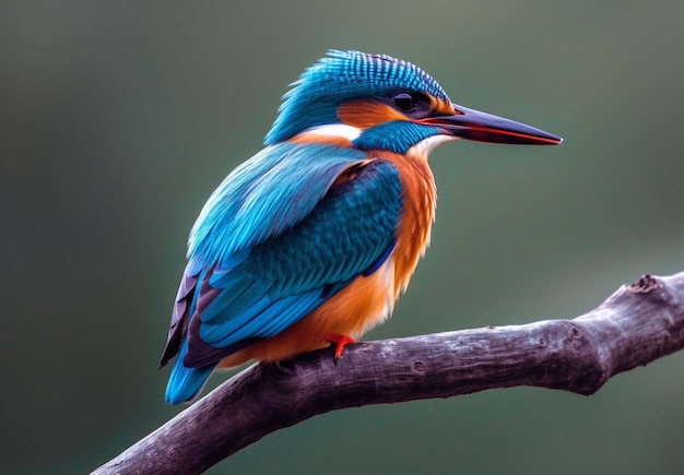 a bird with a blue and orange head