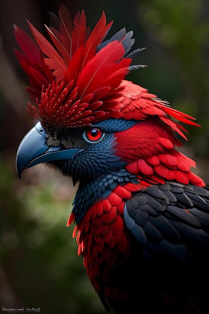 A bird with bright colourfull feathers