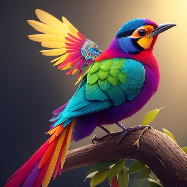 the bird with colorful generated by AI