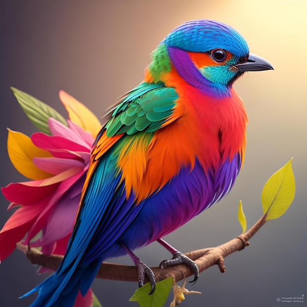 the bird with colorful generated by AI