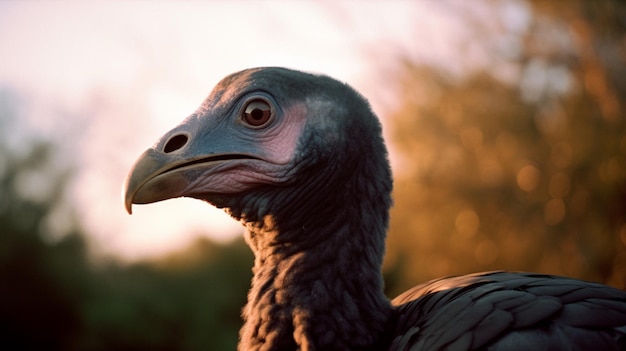 A bird with a large beak and a large eye.