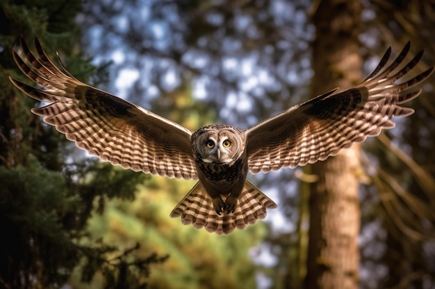 A bird with a large wing that says'the owl '