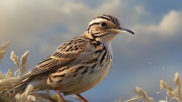 a bird with a long beak stands on a field