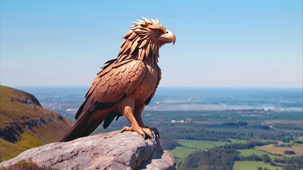 Photo a bird with a long tail sits on a rock