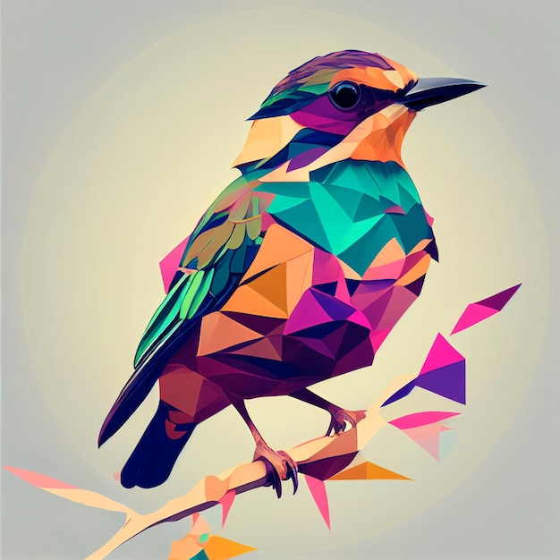 A Bird with a polygon shape