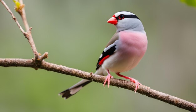 a bird with a red beak and a black beak with a red beak