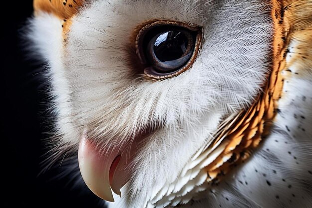 Photo a bird with a red beak that says owl on it