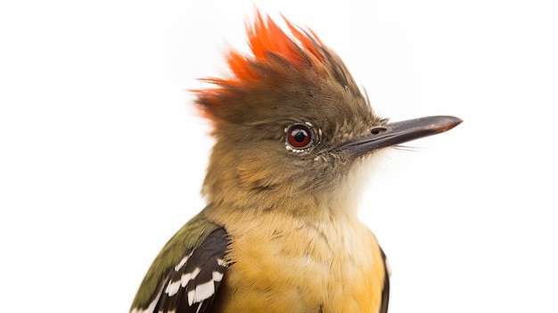 頭に赤い王冠をかぶった鳥