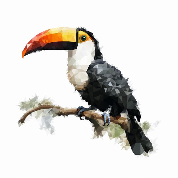 A bird with a toucan on a branch