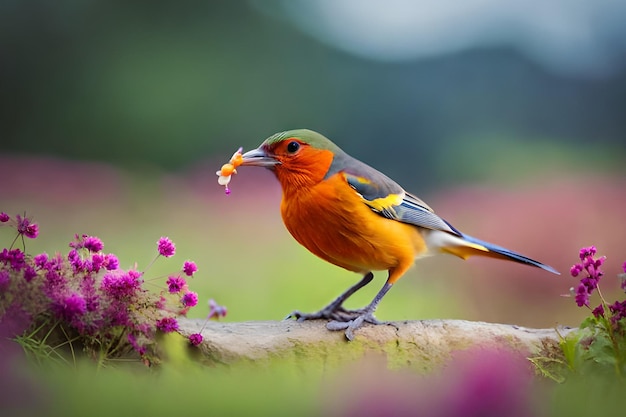 くちばしに虫がいる鳥