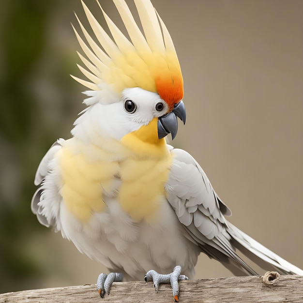 黄色い喙と黄色い喙を持つ鳥が丸太の上に立っています