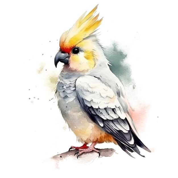 黄色い羽と黄色い冠を持つ鳥