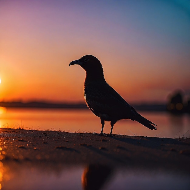 Birds Elegance Silhouetted Majesty at Sunset