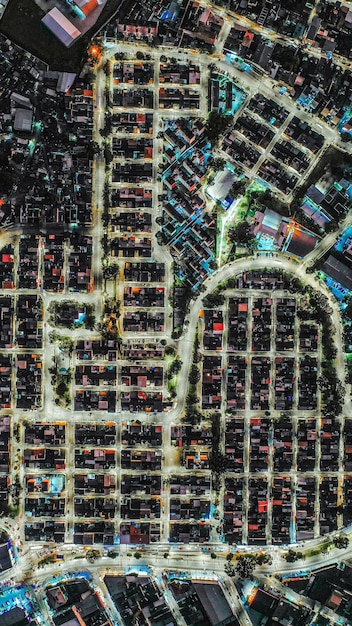 Photo birds eye view of city buildings photo