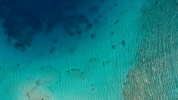 Birds eye view of the ocean stock photo