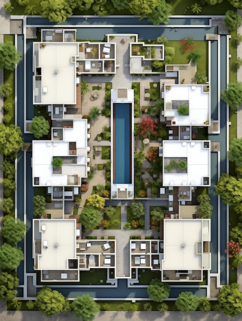 Birds Eye View of Residential House