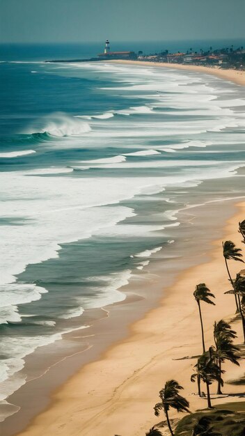 Birds eye view of a shore break