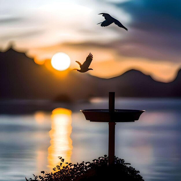 Birds flying on a beautiful view