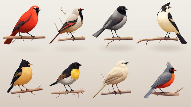 Birds icon set