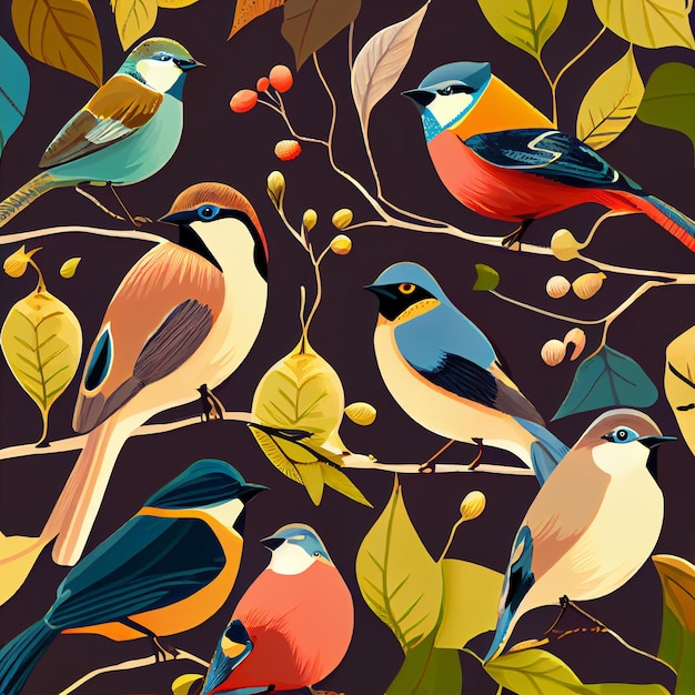 birds illustration, bids vector, digital download, stock art, birds pattern, Birds Vector, stock art