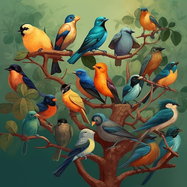 a birds inthe tree on the forast