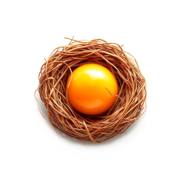 Birds Nest With Orange Egg Generative AI