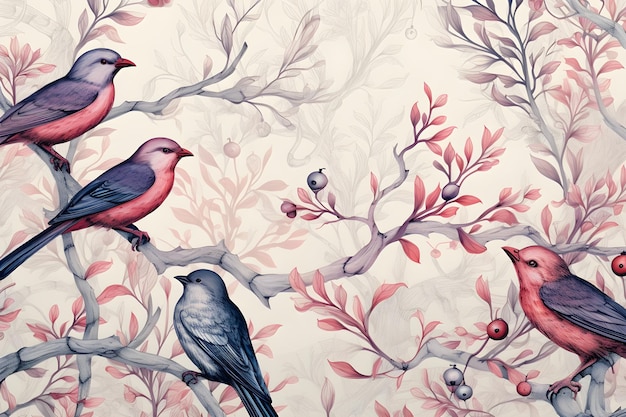 Birds pattern background